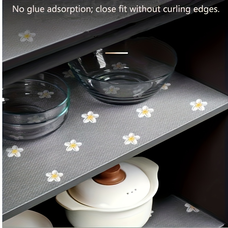 EVA Waterproof & Oilproof Shelf Liners Roll - Non-Slip, Fade-Resistant, Easy to Cut Modern Pattern Plastic Shelf Paper for Kitchen Cabinets, Drawers, Shelves, Refrigerator Storage Organization, Cabinet Protection | Nonslip Surface