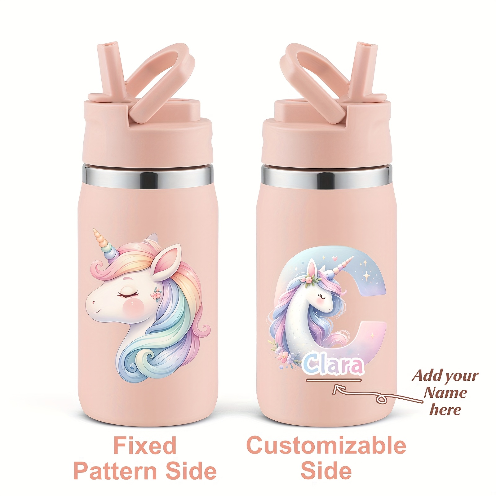 1-pack, Custom 12oz Double-Wall Stainless Steel Insulated Insulated Bottle Bottle with 3D Printed Unicorn Design for Back-to-School Season Gift - Image 7