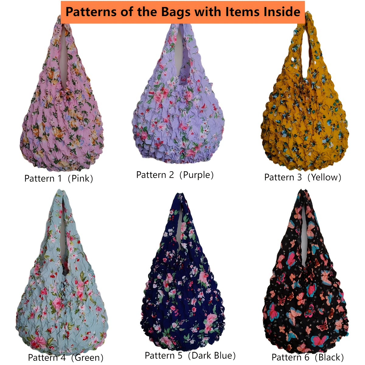 New Fashionable Magic Stretch Shopping Bag with Bubble Pleats, Multi-Functional and Machine Washable for Traveling and Daily Errands