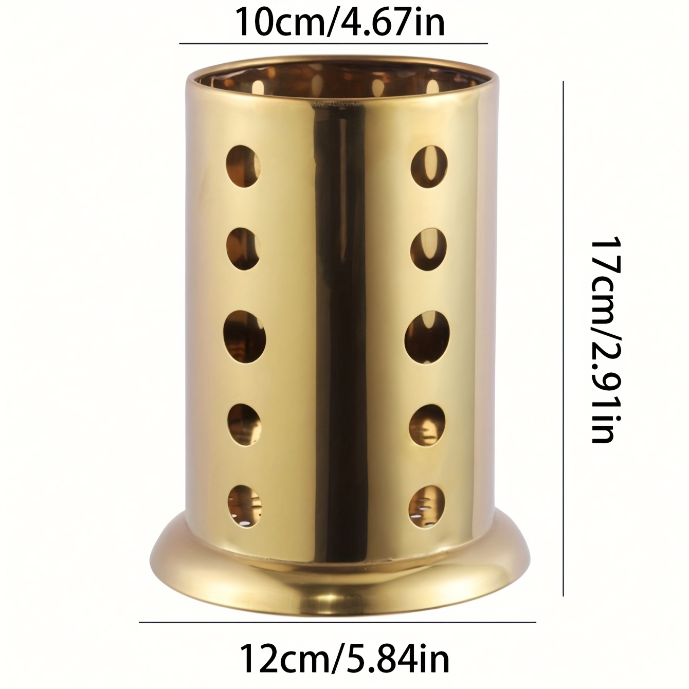 Golden Stainless Steel Kitchen Utensil Holder - Rust-Proof Wall-Mounted Storage Rack for Spoons, Knives, Forks, and Cooking Tools, Elegant Home Decor Accessory, Kitchen Accessories