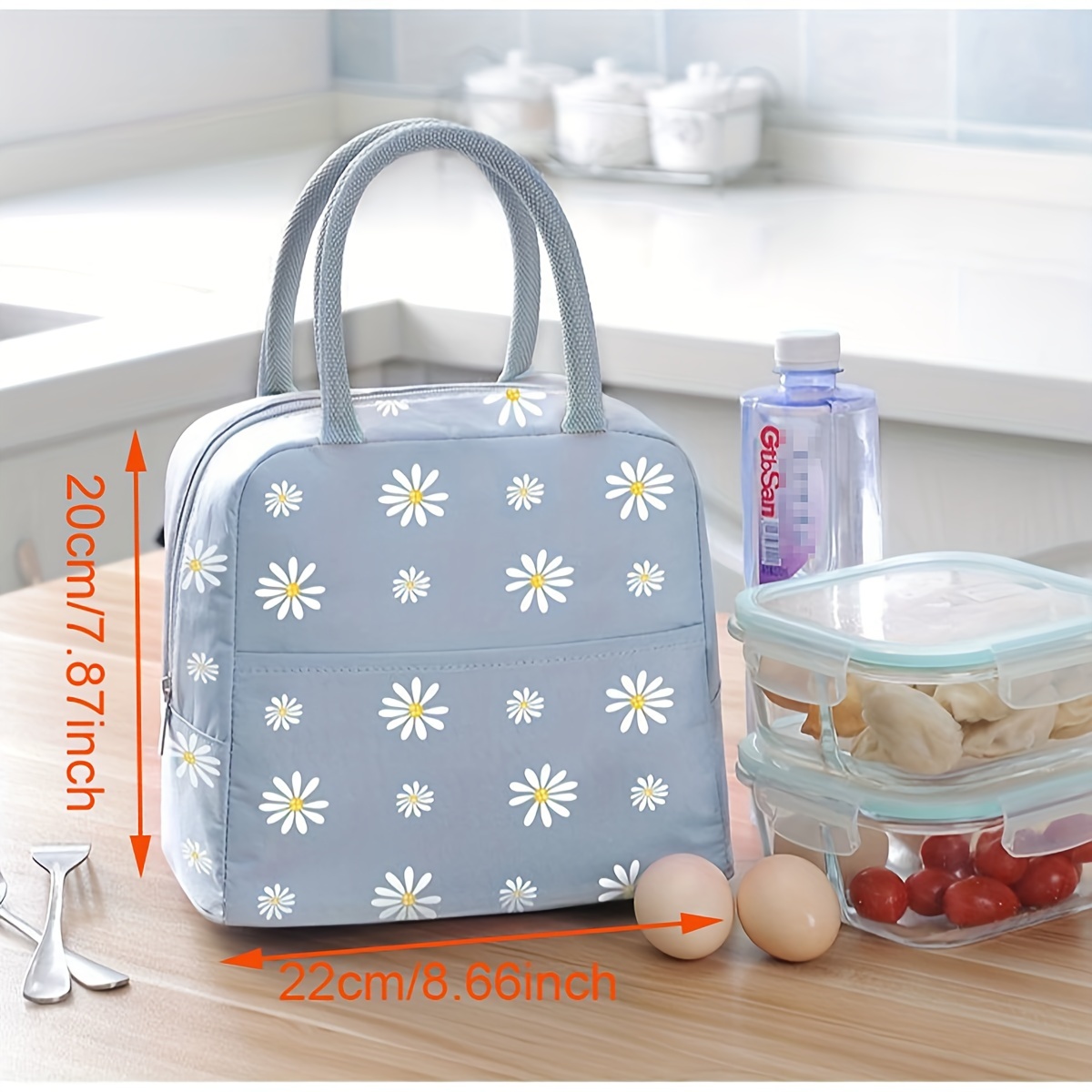 1 Daisy Insulated Lunch Box Storage Bag for Back-to-School Season, Large Capacity Food and Fruit Organizer Suitable for Students and Office Workers,back to school lunch bag