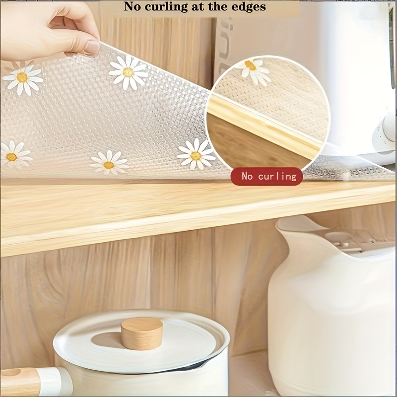 EVA Waterproof & Oilproof Shelf Liners Roll - Non-Slip, Fade-Resistant, Easy to Cut Modern Pattern Plastic Shelf Paper for Kitchen Cabinets, Drawers, Shelves, Refrigerator Storage Organization, Cabinet Protection | Nonslip Surface