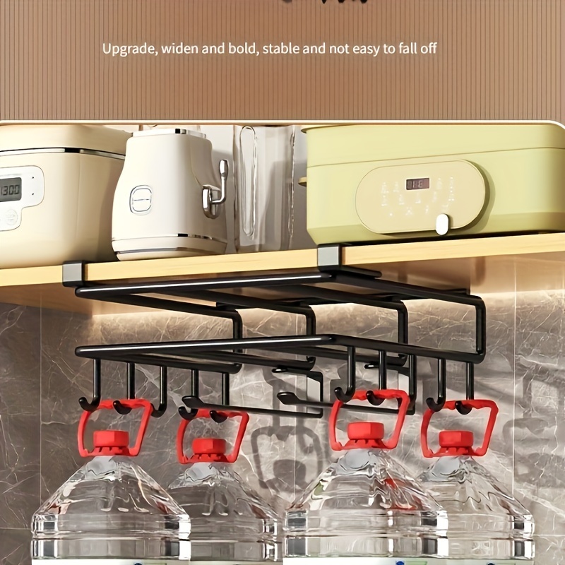 1pc Storage Rack, Stainless Steel Under-Cabinet Hanging Rack, Multipurpose Wall-mounted Storage Organizer, For Kitchen And Restaurant, Kitchen Organizers And Storage, Kitchen Accessories