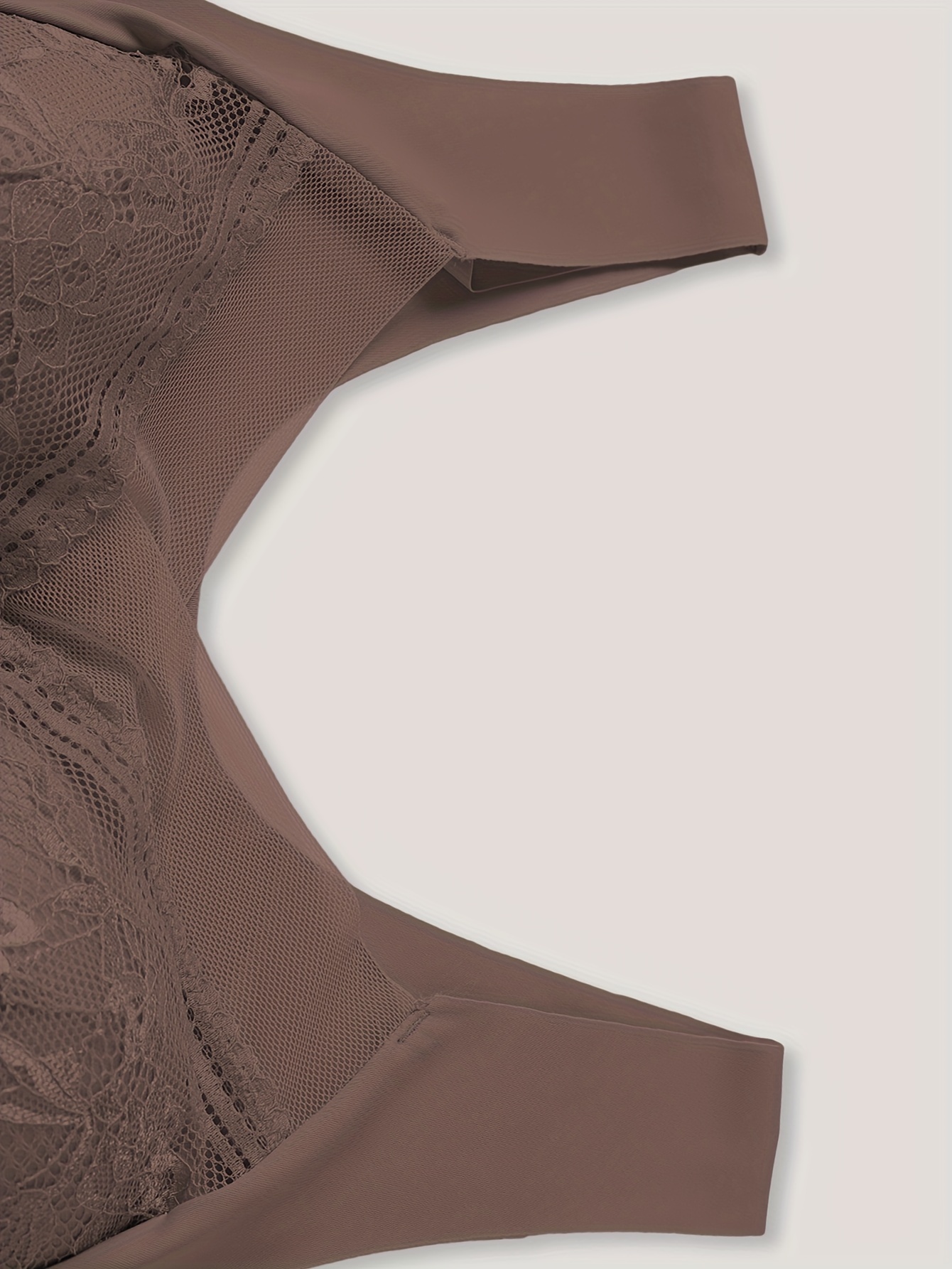 1pc Women's Seamless Mesh Lace Bra - Elegant Contrast Lace Design, Wireless Push-Up Tube Top with Non-Removable Padded Cups, Smooth Soft Back for Yoga, Sleep & Casual Wear, Supportive Undergarment | Seamless Design | Mesh Lace Detailing