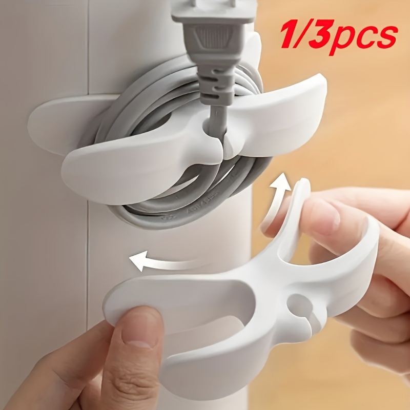 Versatile Kitchen Cord Winder: Easy-Install No-Punch Plug Holder - Streamline Cable Management for Home Organization & Clutter-Free Countertops