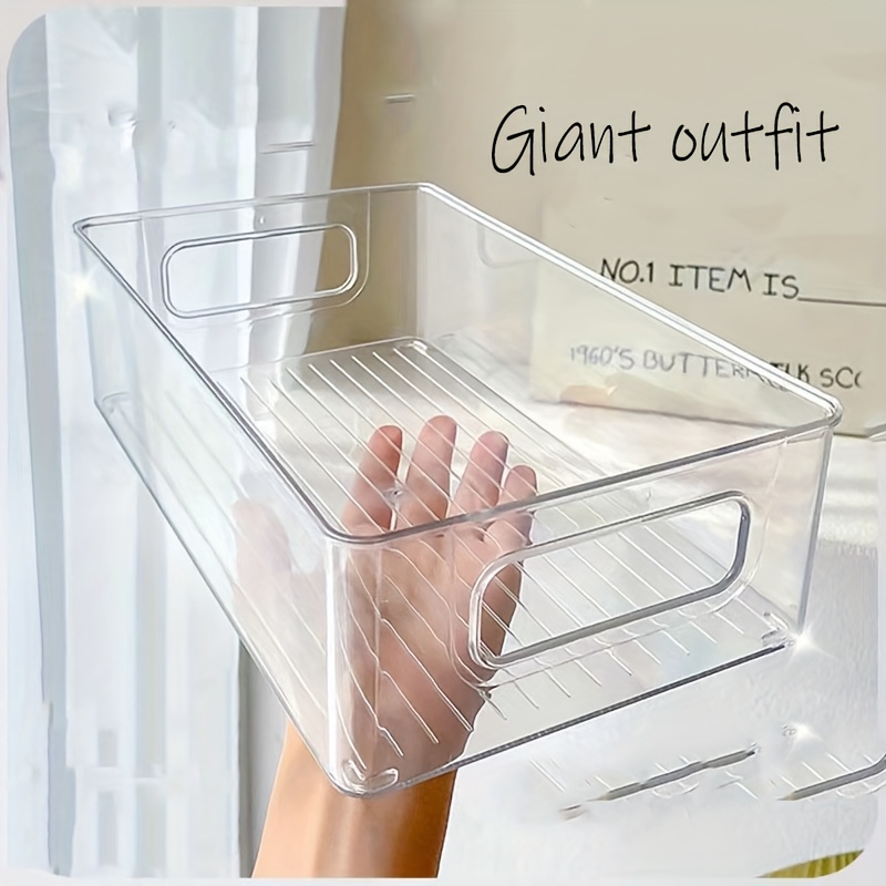 3-Tier Stackable Clear PET Refrigerator Organizer Bins - Food-Safe Kitchen Storage Drawers for Eggs, Vegetables, Drinks - Space-Saving, Easy Access Design with Handles, Fridge Organizers And Storag