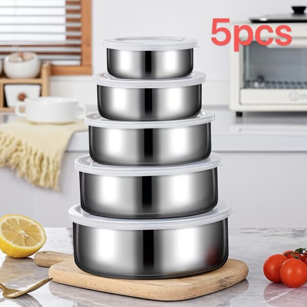 5pcs Food Storage Container Set with Lids, Suitable for Vegetables and Fruits, Kitchen Supplies