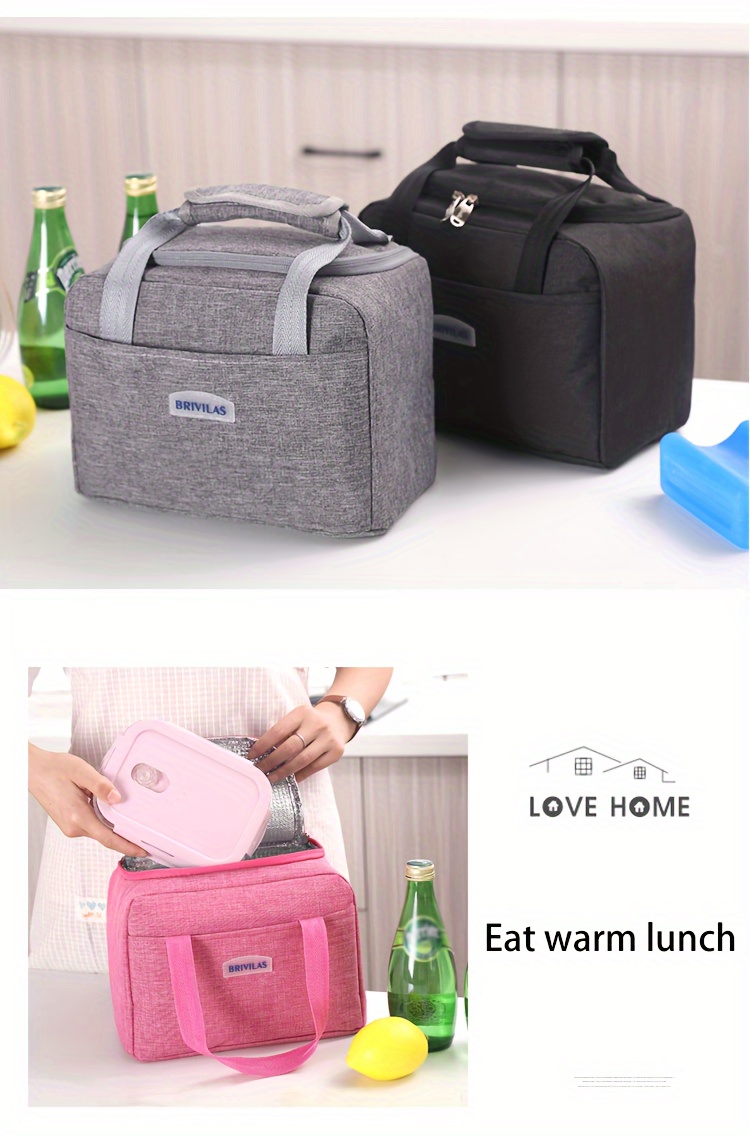 1pc Insulated Lunch Bag, Aluminum Foil Food Bag, Meal Package, Ice Pack, Student Lunch Bag, Lunch Bag, Large Capacity Insulated Dual-pocket Lunch Bag, Portable Lunch Box Bag