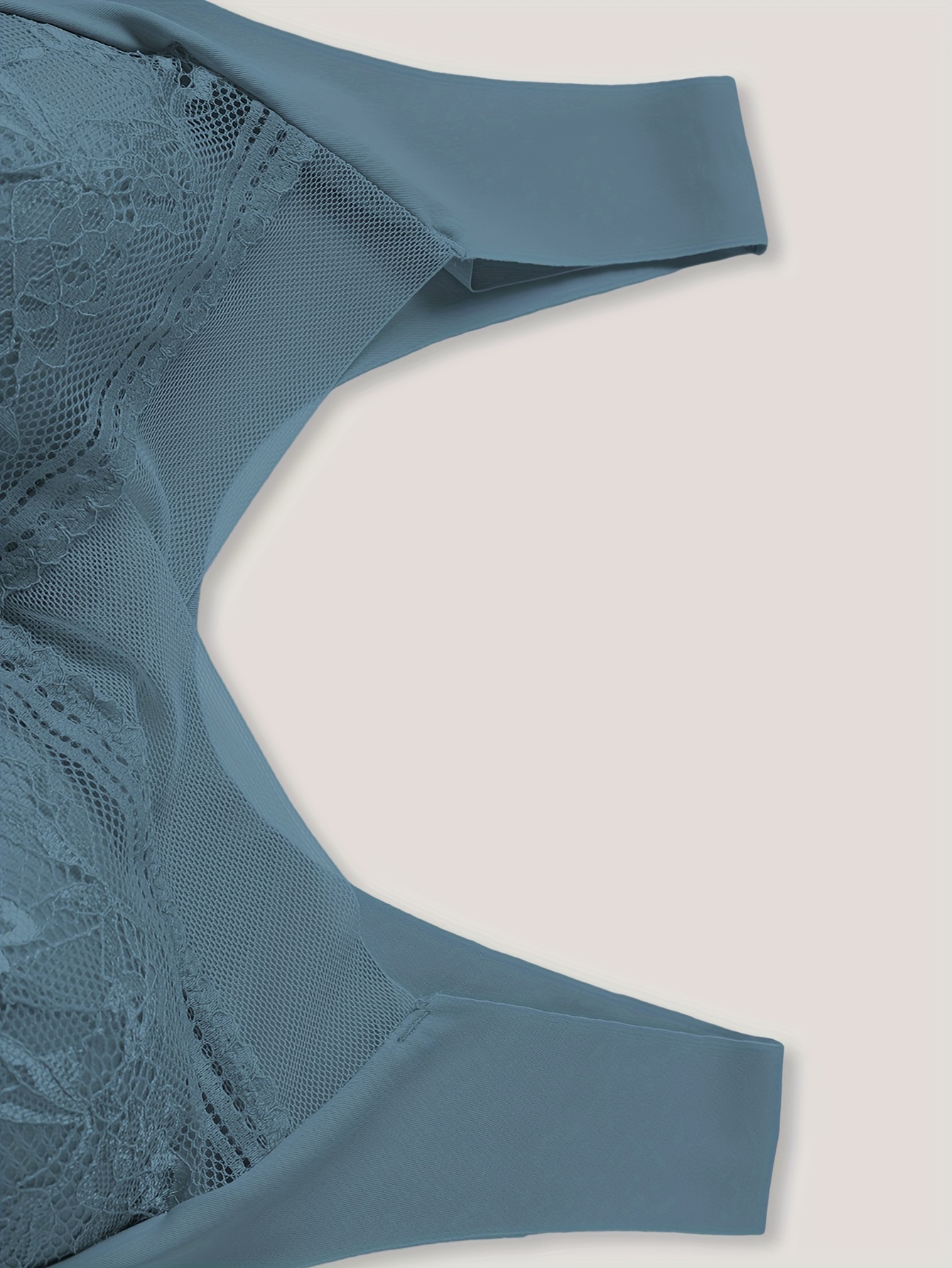 1pc Women's Seamless Mesh Lace Bra - Elegant Contrast Lace Design, Wireless Push-Up Tube Top with Non-Removable Padded Cups, Smooth Soft Back for Yoga, Sleep & Casual Wear, Supportive Undergarment | Seamless Design | Mesh Lace Detailing