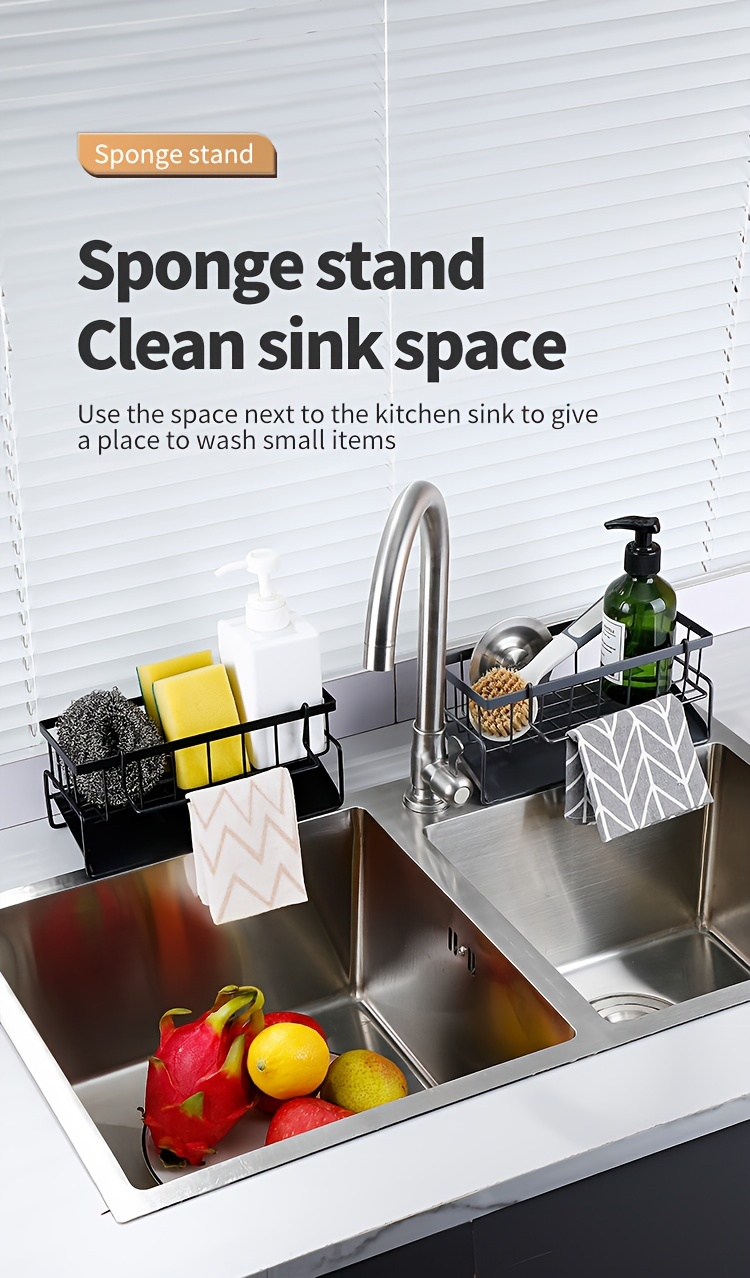 1pc Rag Holder, Sponge Drain Basket, Drain Rack For Sponge, Brush, Towel, Hand, Bathroom And Kitchen Supplies