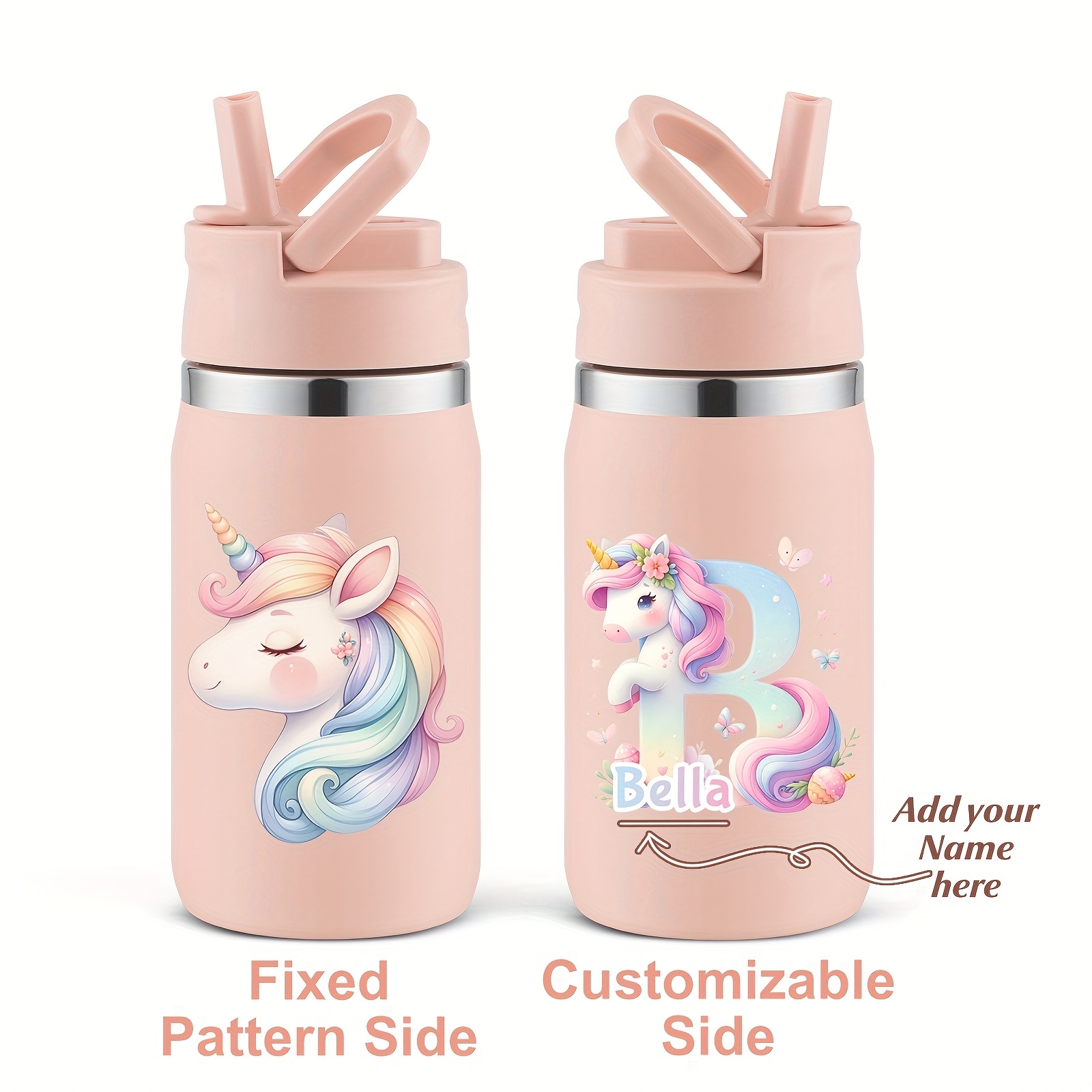 1-pack, Custom 12oz Double-Wall Stainless Steel Insulated Insulated Bottle Bottle with 3D Printed Unicorn Design for Back-to-School Season Gift - Image 5