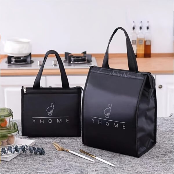 Cute Kitten Insulated Lunch Bag - Portable Bento Box Carrier, Polyester, Rectangular Shape for Students & Kitchen Use, for Return School,back to school