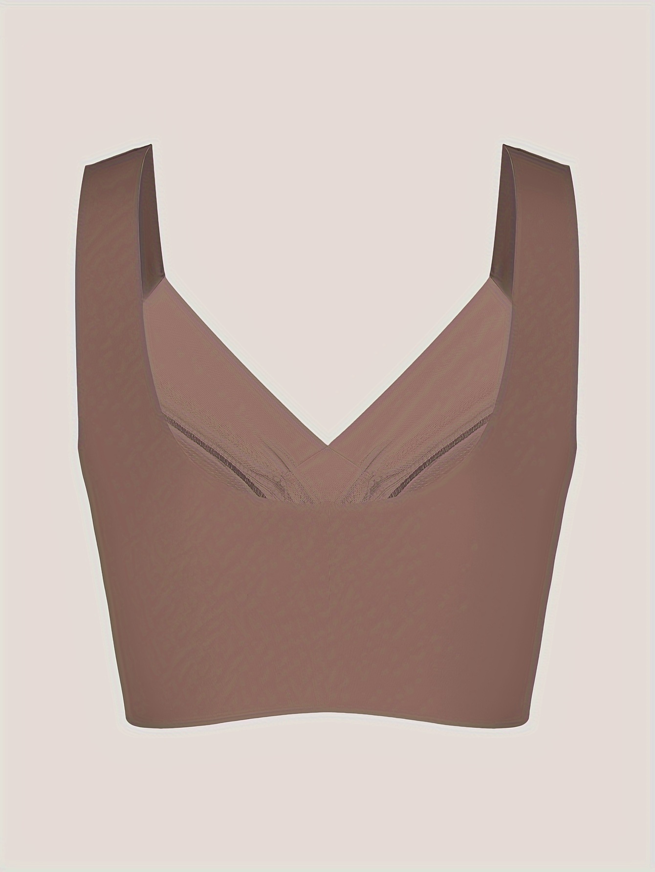 1pc Women's Seamless Mesh Lace Bra - Elegant Contrast Lace Design, Wireless Push-Up Tube Top with Non-Removable Padded Cups, Smooth Soft Back for Yoga, Sleep & Casual Wear, Supportive Undergarment | Seamless Design | Mesh Lace Detailing - Image 8