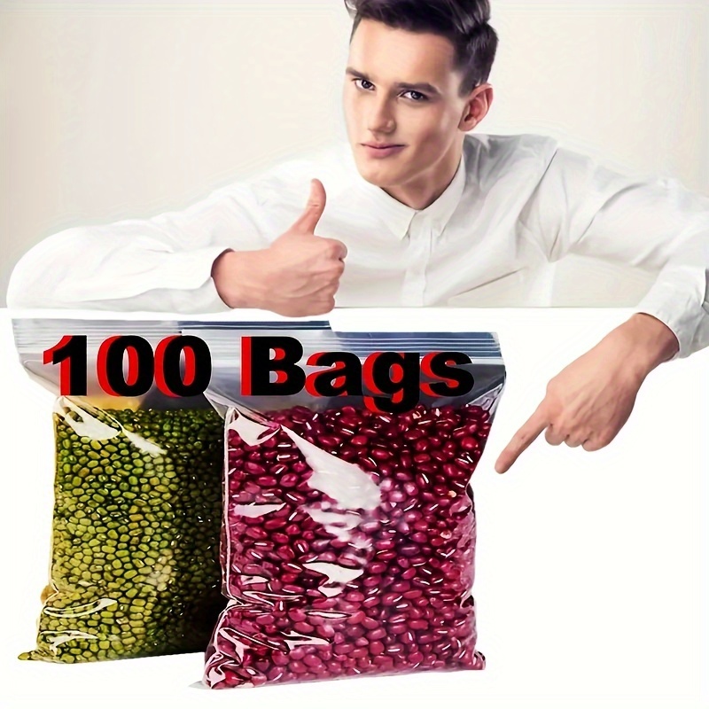 100pcs Reusable Clear Plastic Zipper Bags, 11.99cm x 11.99cm - Durable Polyethylene, Waterproof Storage Bags for Snacks, Nuts, Seeds, Candy | Ideal for Travel, Packaging, and Kitchen Supplies, Snack Storage|Transparent Zipper Bags|Secure Zipper Closure, Zipper Storage Bags