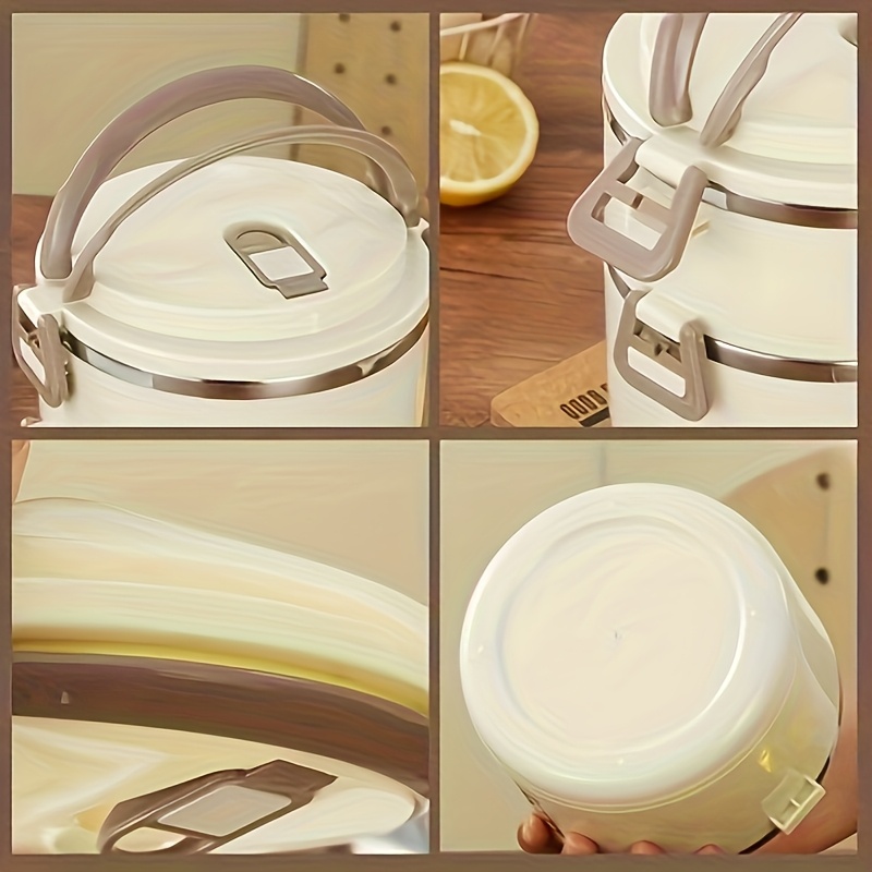 Insulated Lunch Container with Lid & Handle - Multi-Layer, Easy Clean, Ideal for School, Office, Camping & Outdoor Meals Hot Food & Soup, Back to School Bento Box, Lunch Box