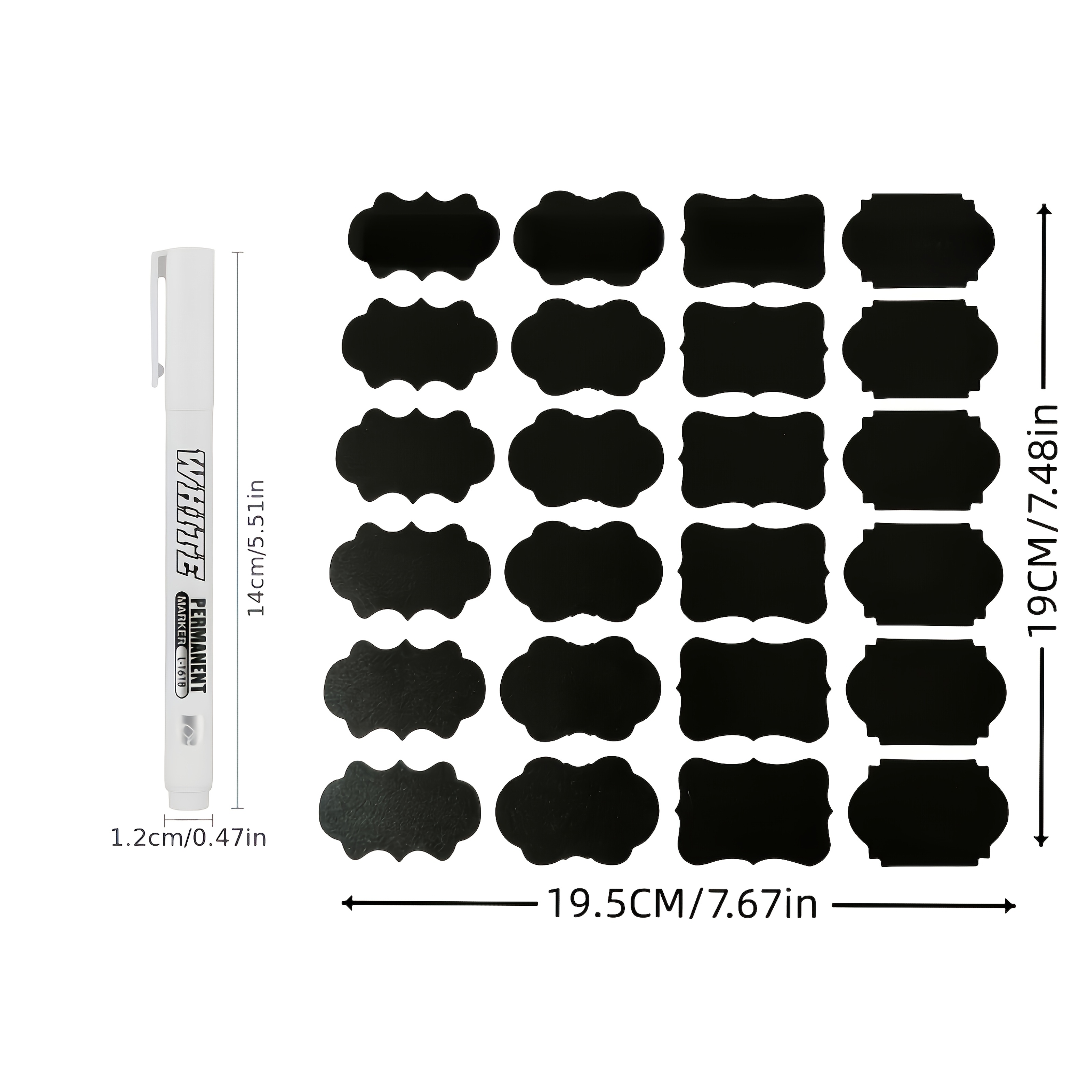 24pcs Reusable Label Paper and Pen Set for Organizing Airtight Food Storage Containers with Stackable Kitchen Organizer, Perfect for RVs, Picnics, Camping, Cereal, Flour, Sugar, and Pantry Essentials—A Must-Have for RV Organization