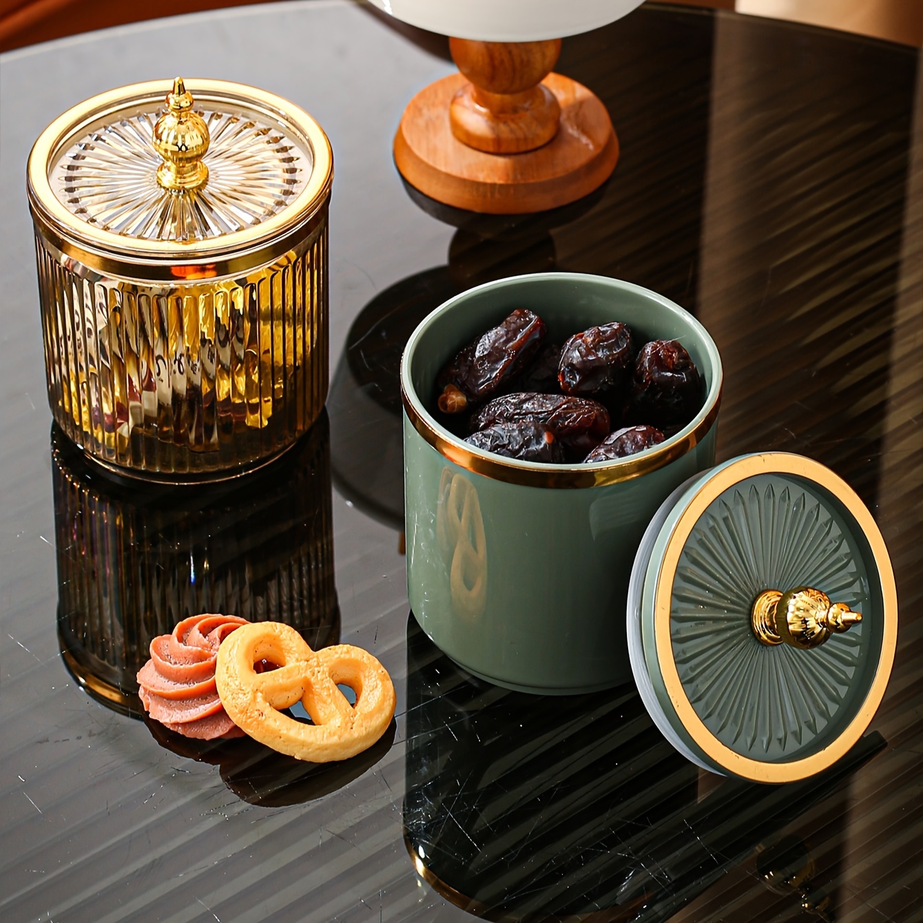 AromaShield Nordic-Inspired Storage Jar - Reusable, Airtight Round Container for Dried Fruits & Spices - Ideal for Pantry & Countertop Organization