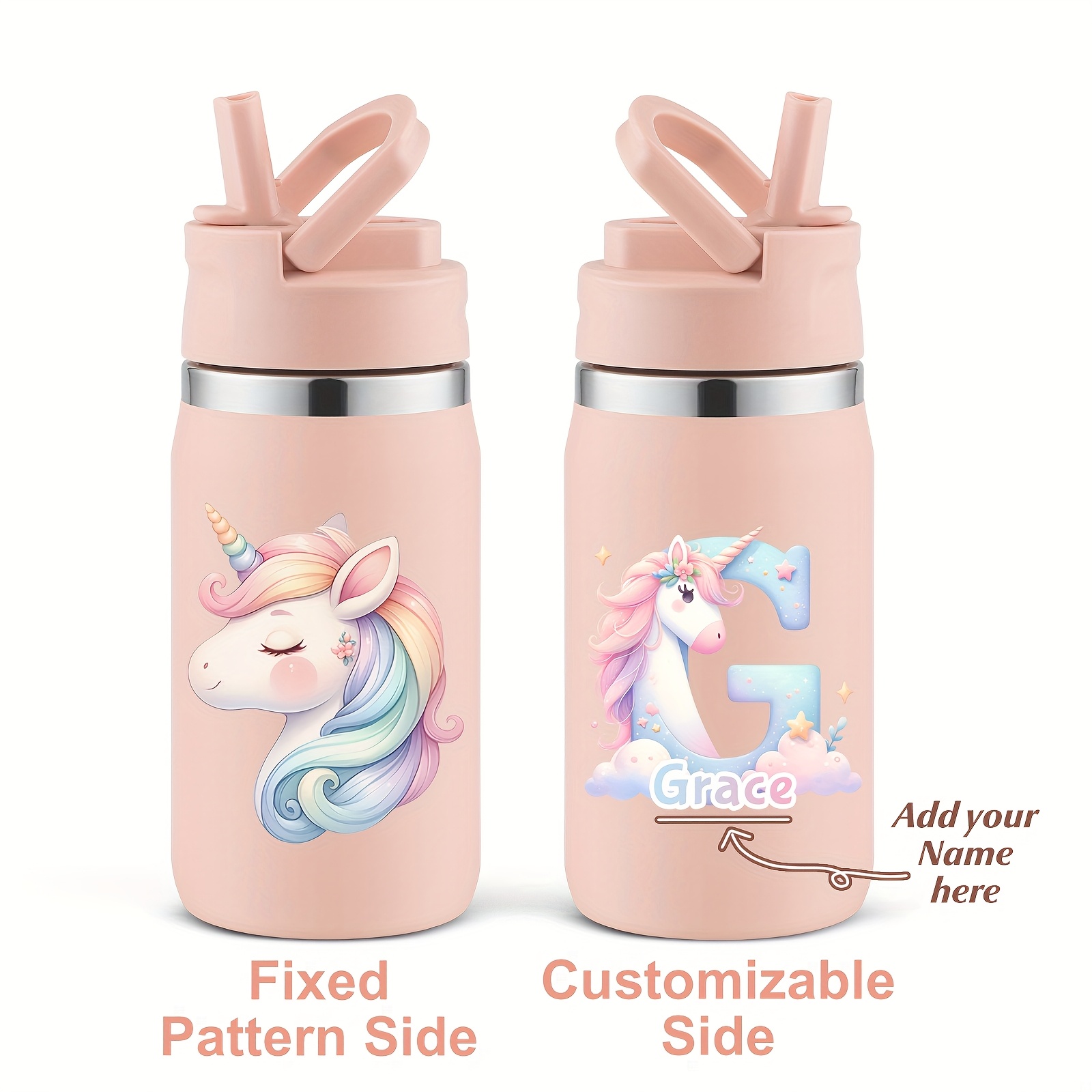 1-pack, Custom 12oz Double-Wall Stainless Steel Insulated Insulated Bottle Bottle with 3D Printed Unicorn Design for Back-to-School Season Gift - Image 15
