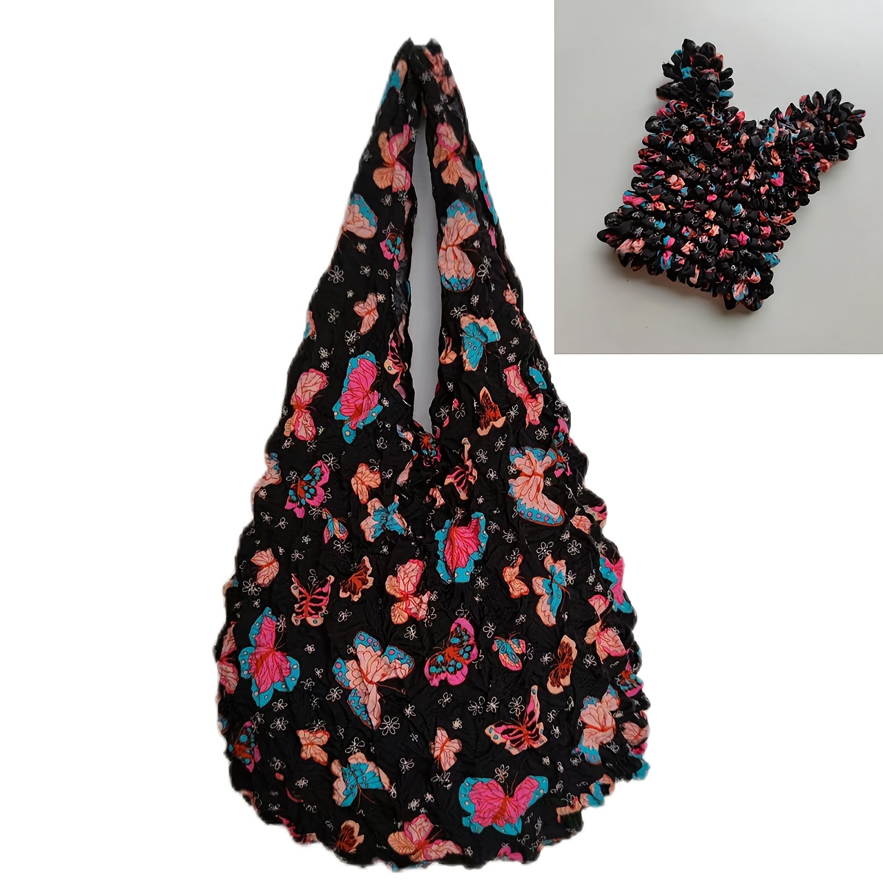 New Fashionable Magic Stretch Shopping Bag with Bubble Pleats, Multi-Functional and Machine Washable for Traveling and Daily Errands