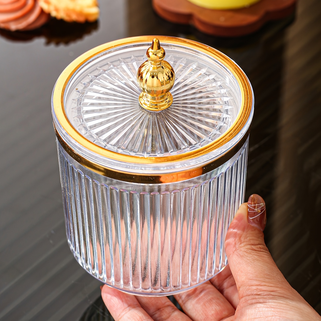 AromaShield Nordic-Inspired Storage Jar - Reusable, Airtight Round Container for Dried Fruits & Spices - Ideal for Pantry & Countertop Organization