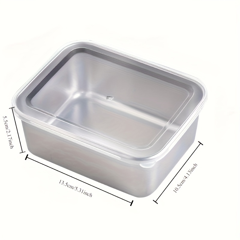 5pcs Stainless Steel Food Storage Container Set - Square, Manual Lid, Hand Wash - Perfect for Meal Preparation and Outdoor Picnics, Food Distribution