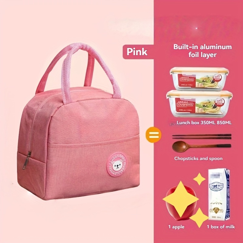 Reusable Insulated Lunch Bag, Leakproof Thermal Bento Bag, Aluminum Foil Rice Bag, Meal Box Bag, Ice Pack, Student Lunch Tote, Insulation Bag, Durable Oxford Fabric, Back-To-School Takeout Bag,Back to School