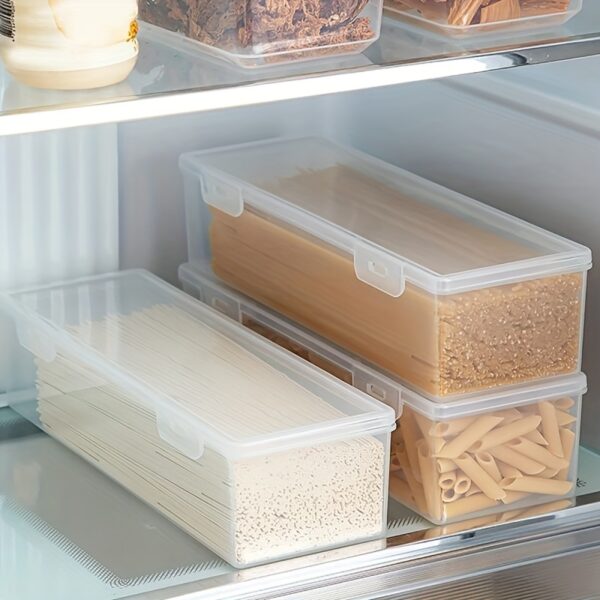 1PC Large-Capacity Transparent Plastic Refrigerator Storage Box - Food Safe, Sealed Freshness Preserver, Multi-Layer Stackable Kitchen Organizer Bin