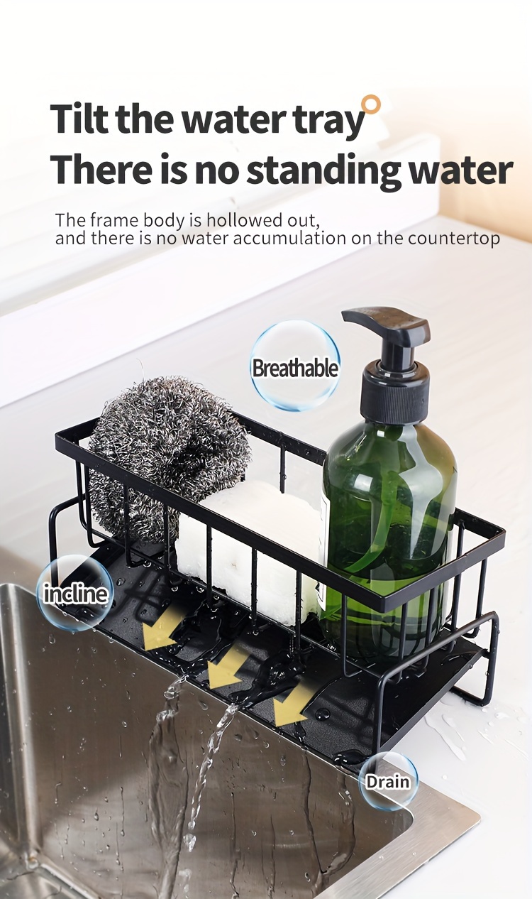 1pc Rag Holder, Sponge Drain Basket, Drain Rack For Sponge, Brush, Towel, Hand, Bathroom And Kitchen Supplies