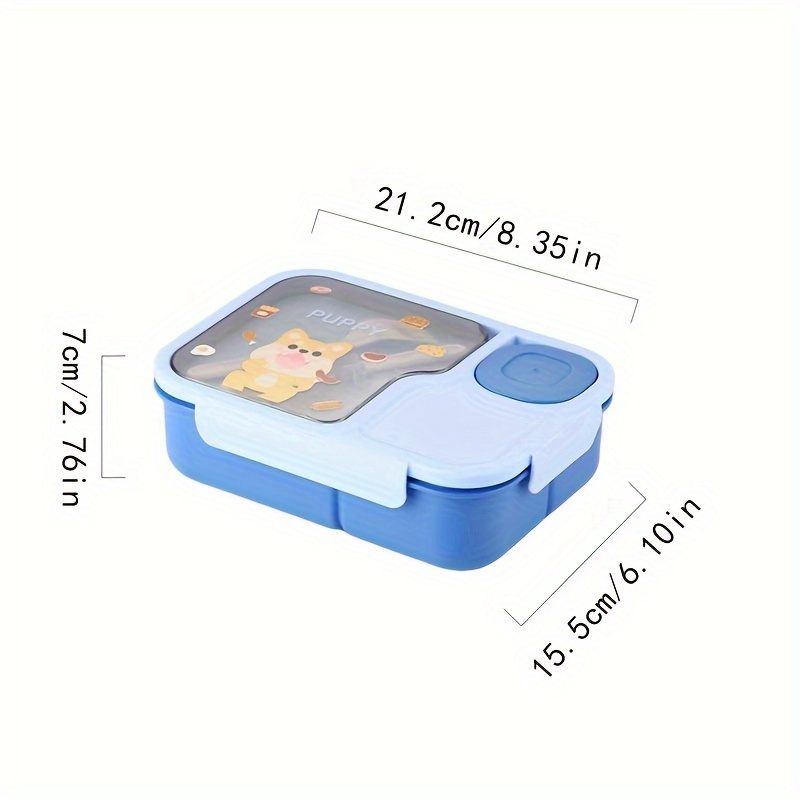 1pc Bento Box with Utensils: Adult Lunch Box, Square, Partitioned, Leak-Proof, Suitable for School, University, And Office Use - Hand Washable, Plastic Material, Rectangular Shape, No Power Required,Back to School