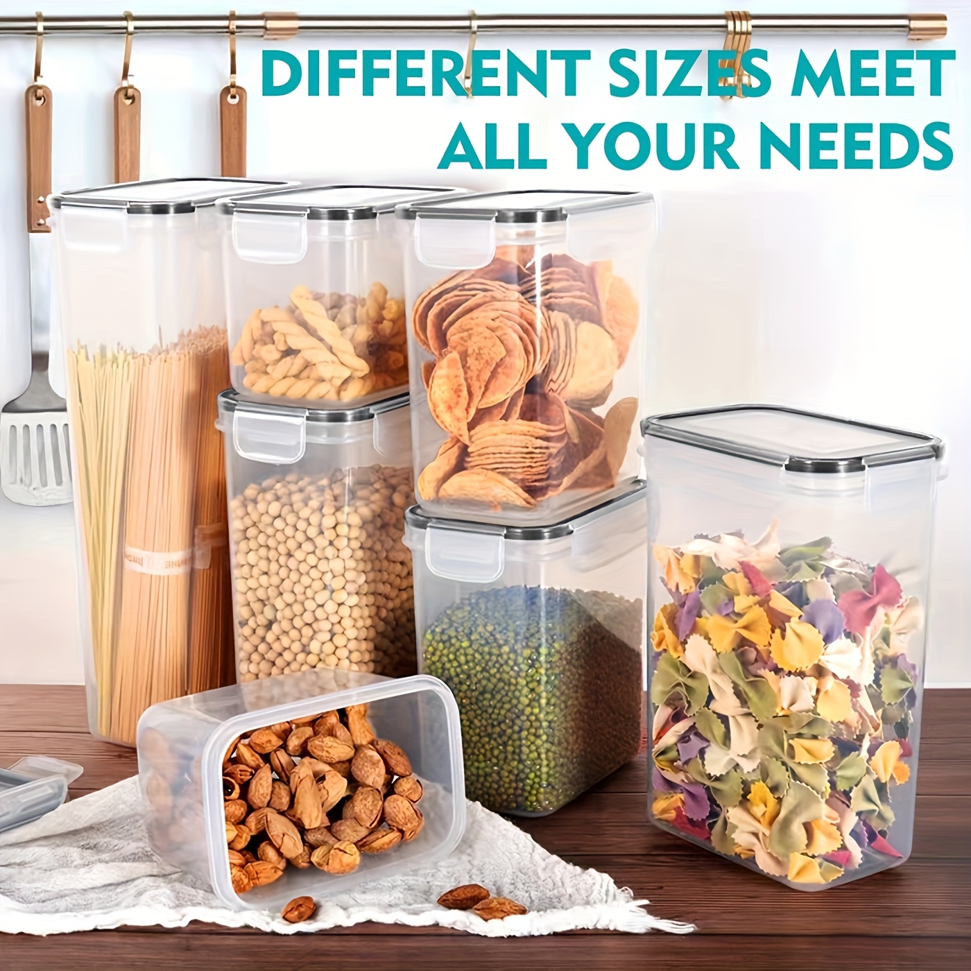 1pc Food Storage Containers with Lids, Plastic Airtight Deli Food Containers Freezer Safe, for Store Fruit Veggie Noodles 29.97cm/15.49cm 96oz