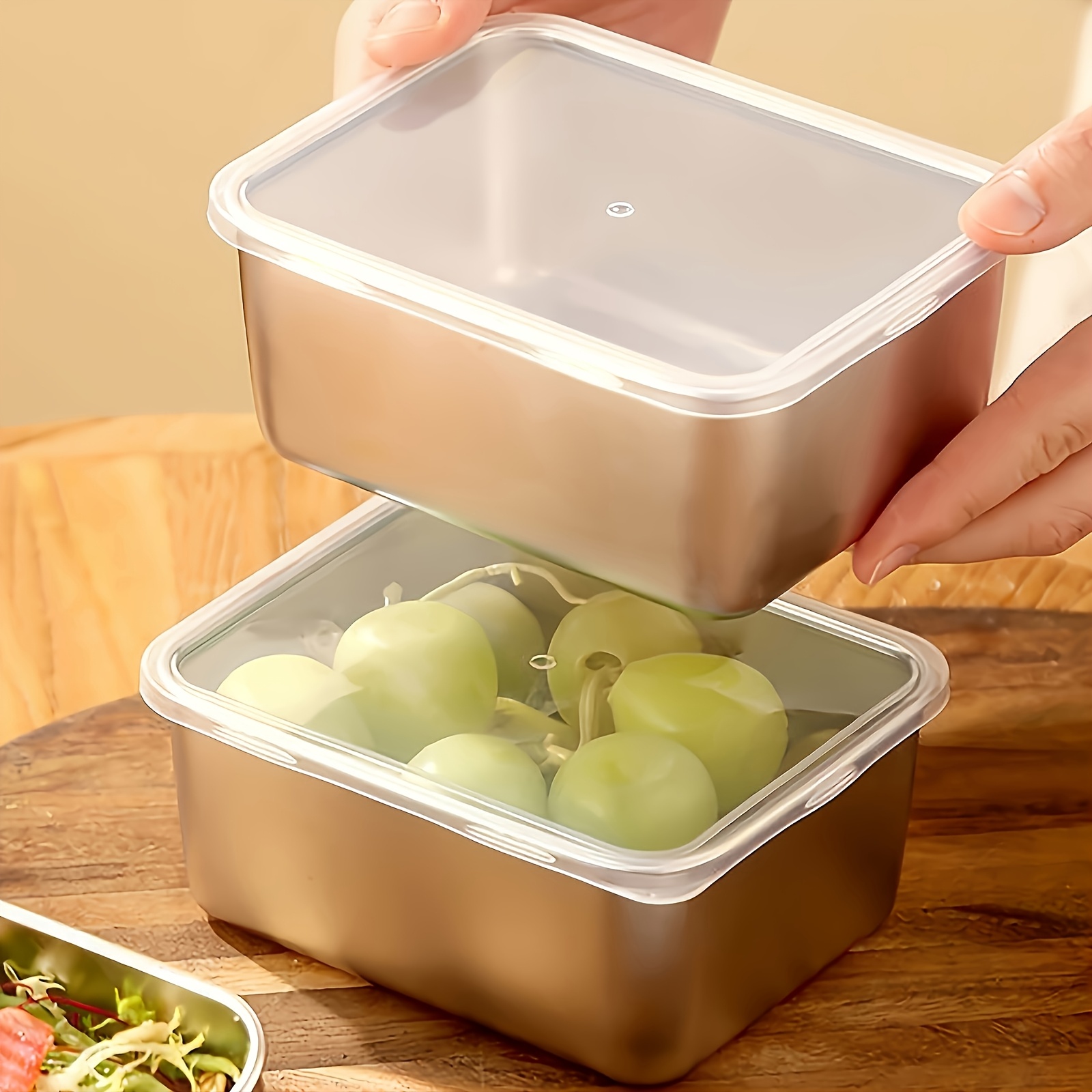 7pcs Stainless Steel Food Storage Containers with Flip-Top Lids, Leakproof & Stackable for Outdoor Camping, Family Gatherings, Office & School