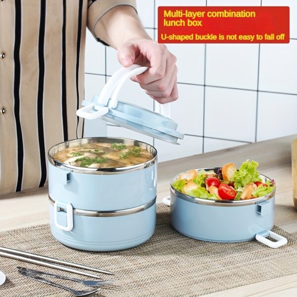 Lunch Box, Multi-Layer Large Capacity Food-Grade Stainless Steel Bento Box, Suitable for Office Workers And Students.