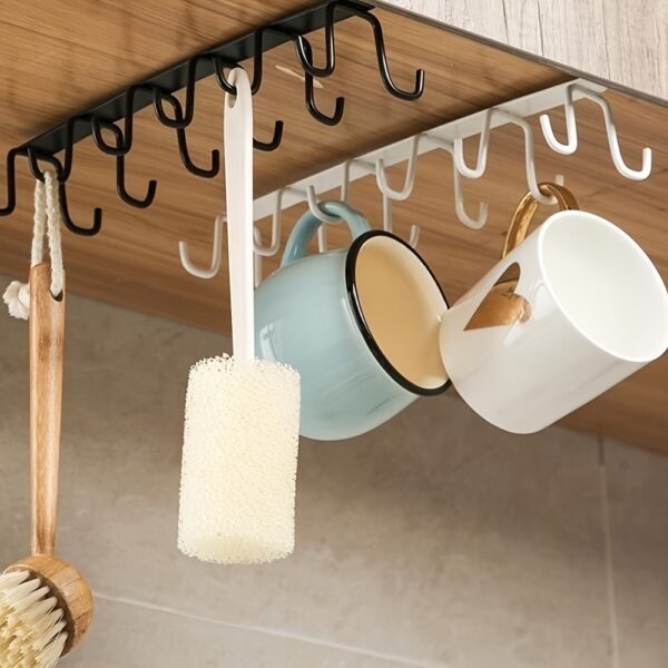 1pc Storage Rack, Iron Over-the-Cabinet Hanging Hooks, Multipurpose Wall-mounted Sundries Storage Hanger, For Kitchen, Bathroom And Bedroom, Home Organizers And Storage, Home Accessories