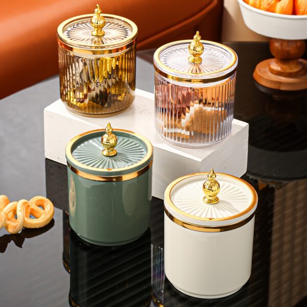 AromaShield Nordic-Inspired Storage Jar - Reusable, Airtight Round Container for Dried Fruits & Spices - Ideal for Pantry & Countertop Organization