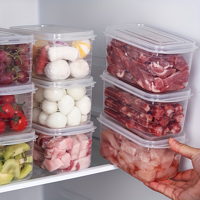 4/6pcs 700ML/24oz Refrigerator Storage Containers, New Fresh Storage Box, Reusable, Multi-Purpose, Airtight, Sealed, Made of Plastic Polypropylene (PP) Material, with Lid, for Meat, Fruit, Vegetable, Travel, Kitchen Food Preservation Storage