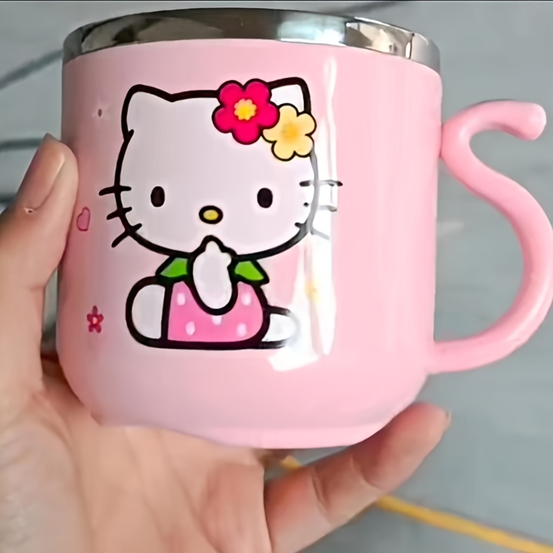Sanrio Hello Kitty 9.47oz Insulated Stainless Steel Coffee Mug with Handle & Lid - Cute, Durable Water Cup for Office or Outdoor Use, Perfect for Christmas, Halloween, Easter, Hanukkah, Thanksgiving