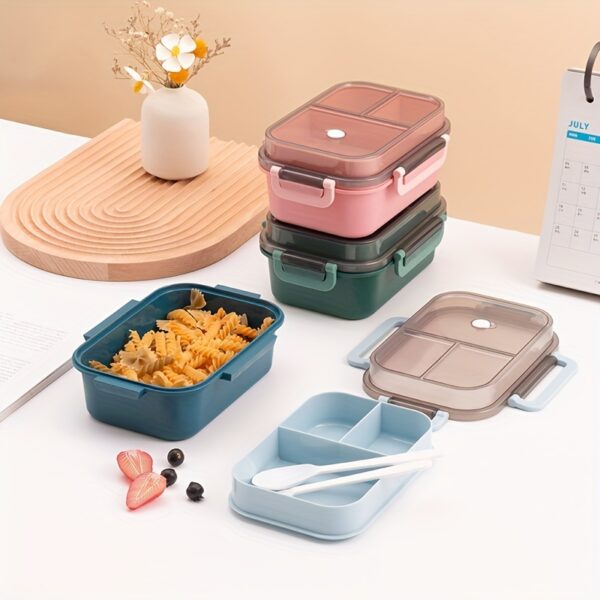 Multi-functional double-layer lunch box food-grade PP material plastic lunch box students portable sealed compartment lunch box travel takeaway lunch box kitchen restaurant storage container back to school