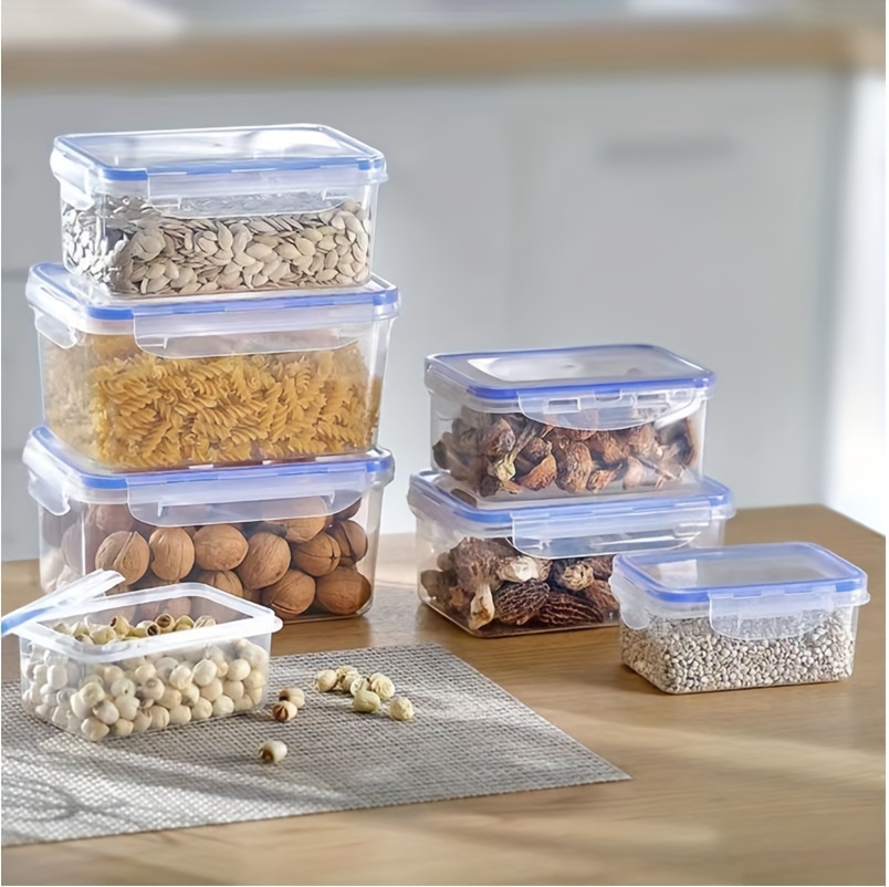 3pcs/set Airtight Food Storage Containers with Lids - Clear Moisture-Proof Sealed Fresh-Keeping Box for Cereal, Rice, Pasta, Tea, Nuts, and Coffee Beans - Plastic Food Preservation Tank for Home Kitchen Supplies