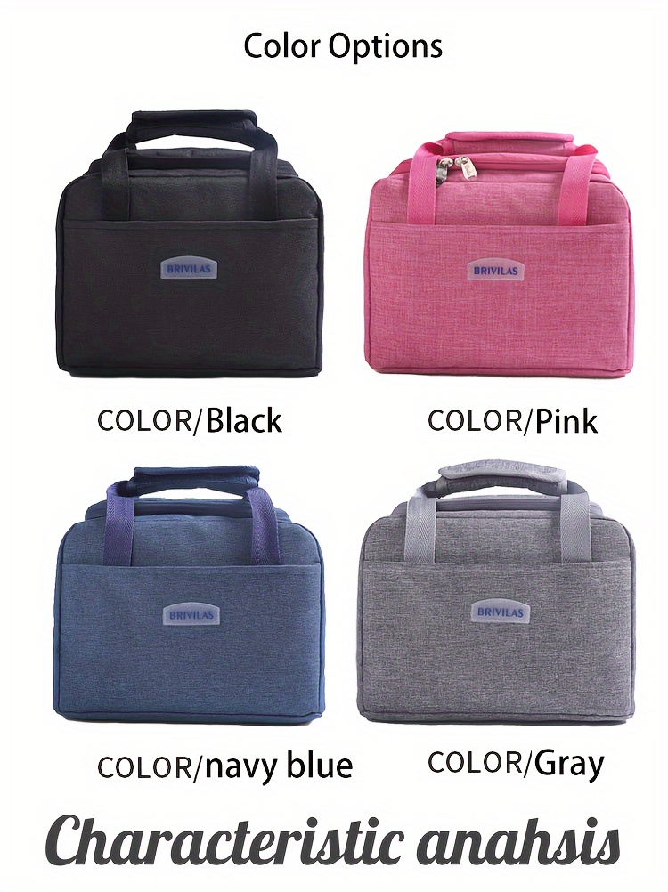 1pc Insulated Lunch Bag, Aluminum Foil Food Bag, Meal Package, Ice Pack, Student Lunch Bag, Lunch Bag, Large Capacity Insulated Dual-pocket Lunch Bag, Portable Lunch Box Bag