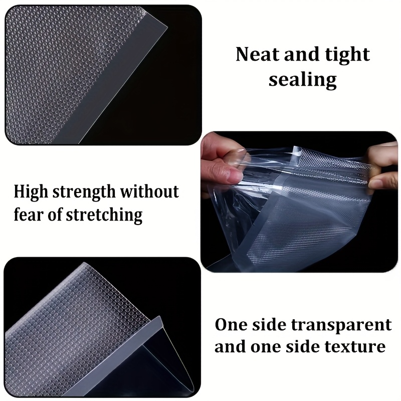 50-Pack Vacuum Sealer Bags, Reusable Food Storage Pouches, No Electricity Needed, Freshness Preservation for Kitchen, Compatible with Vacuum Sealer Machine Accessories