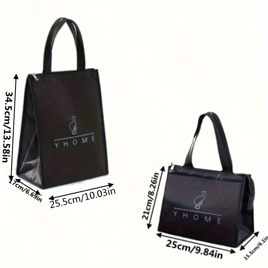 Cute Kitten Insulated Lunch Bag - Portable Bento Box Carrier, Polyester, Rectangular Shape for Students & Kitchen Use, for Return School,back to school