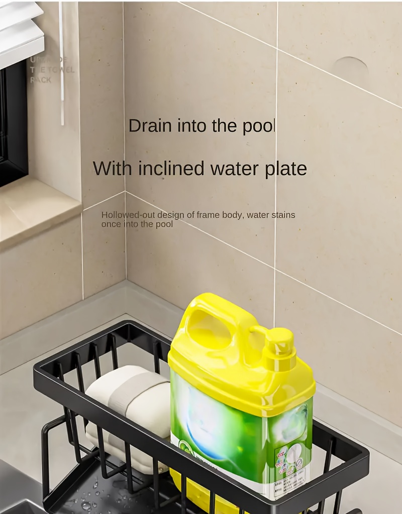 Precision-Crafted, Stainless Steel Kitchen Sink Organizer with Dishcloth Holder - Space-Saving Storage Rack for Sponges, Soaps, Brushes & Cloths