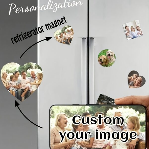 1pc Customizable Refrigerator Magnet - Personalized Photo Display, Handcrafted Style, Flexible & Wall-Mountable, Ideal for Friends, Family & Couples - Creative Kitchen Home Decor with Practical Hooks, Fridge Magnets