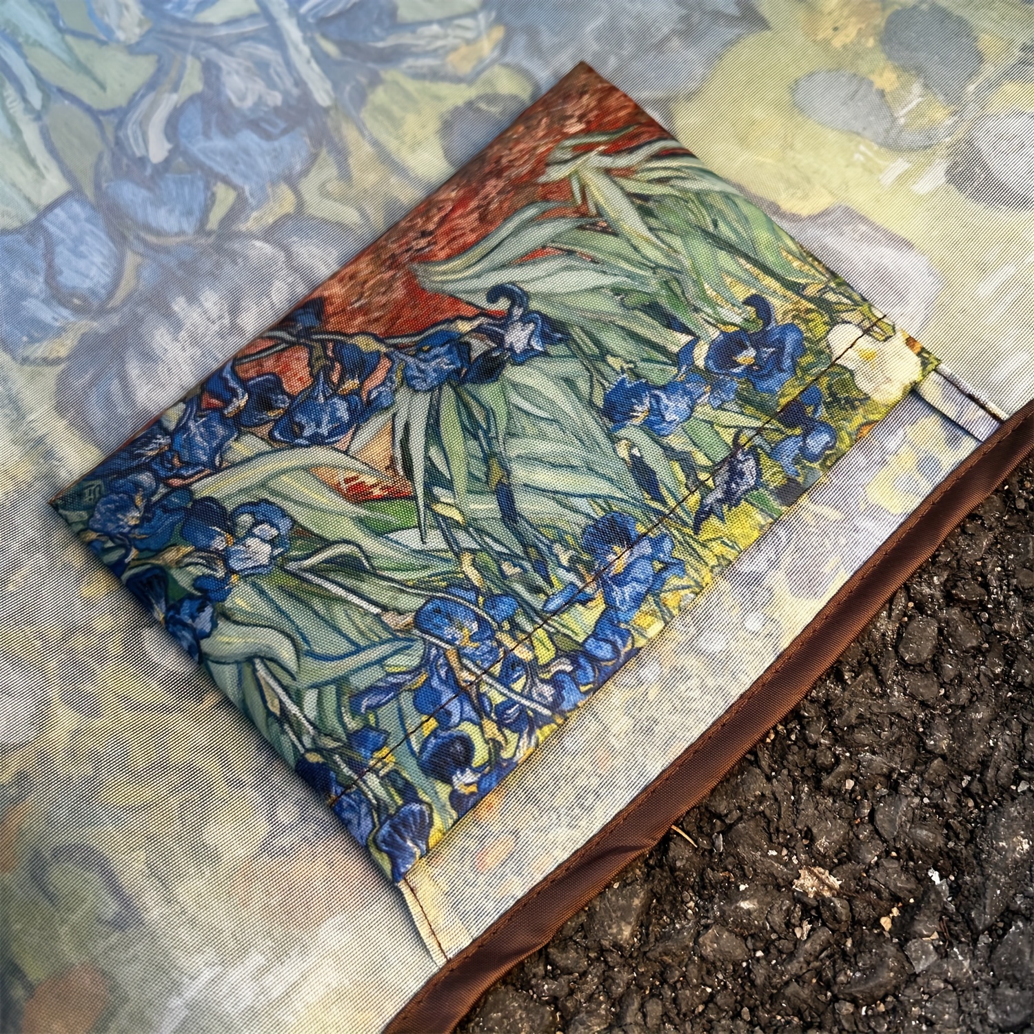 Chic Oil Painting Design Reusable Tote Bag - Durable, Foldable & Washable Nylon Shopping Bag with Large Capacity for Women - Perfect for Supermarket, Kitchen & Dining Essentials