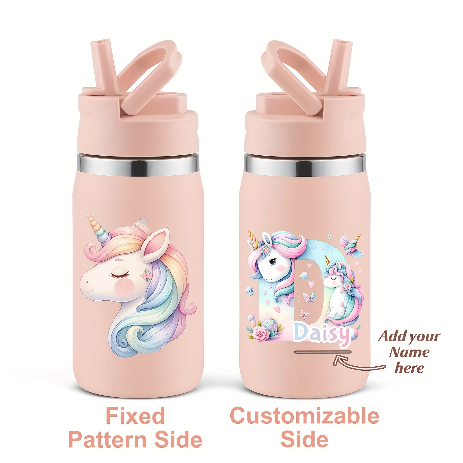 1-pack, Custom 12oz Double-Wall Stainless Steel Insulated Insulated Bottle Bottle with 3D Printed Unicorn Design for Back-to-School Season Gift - Image 9