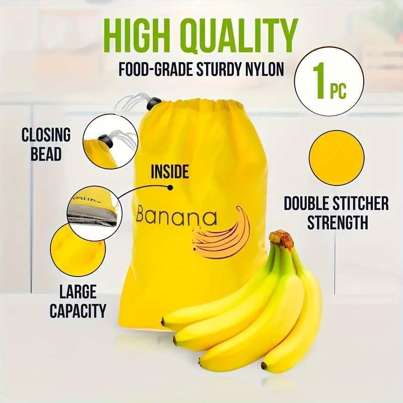 1pc Durable Yellow Banana Storage Bag - Keeps Fruits Fresh, Washable & Lightweight - Ideal for Food Preservation, Kitchen Essential