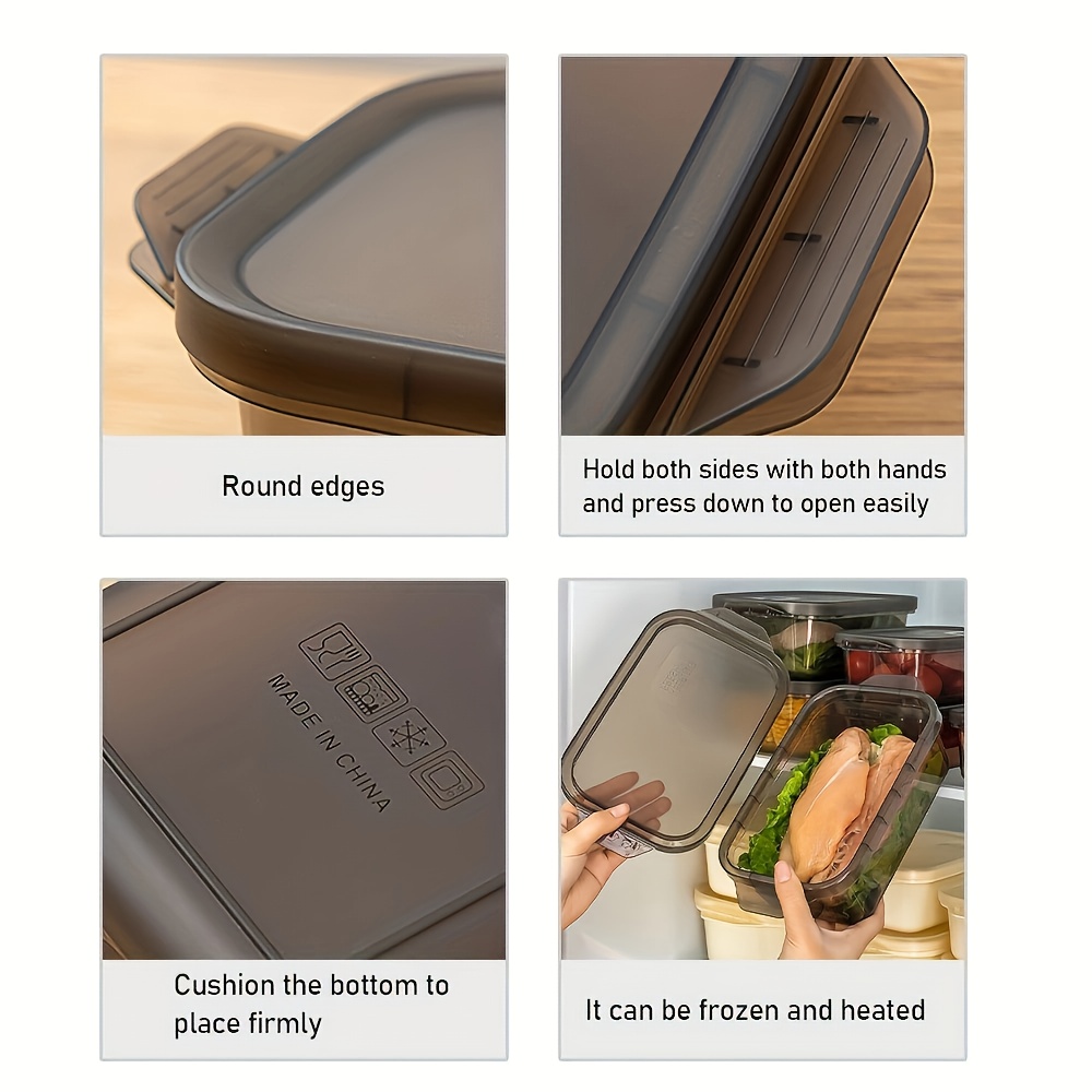 3pcs Microwave Safe Plastic Food Storage Containers - Multipurpose, Clip-on Closure, Square Shape, Freezer and Microwave Safe for Easy Food Preservation