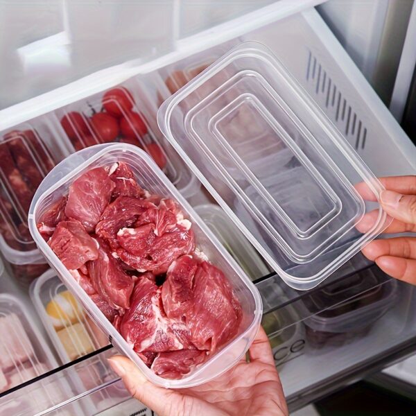 4/6pcs 700ML/24oz Refrigerator Storage Containers, New Fresh Storage Box, Reusable, Multi-Purpose, Airtight, Sealed, Made of Plastic Polypropylene (PP) Material, with Lid, for Meat, Fruit, Vegetable, Travel, Kitchen Food Preservation Storage