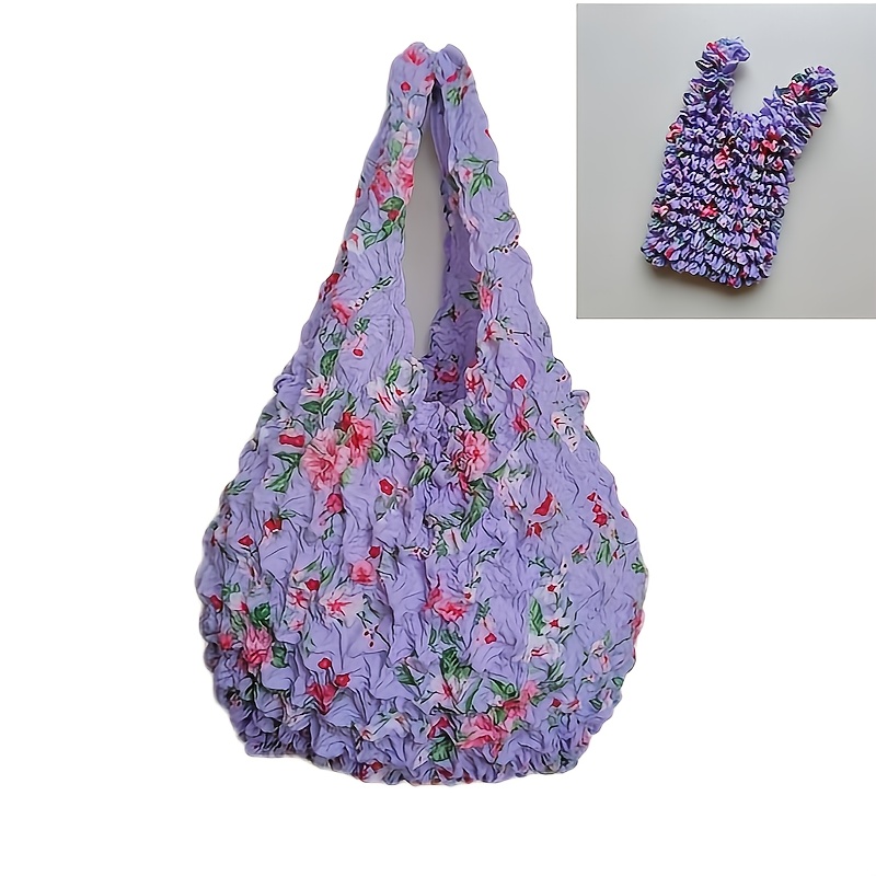 New Fashionable Magic Stretch Shopping Bag with Bubble Pleats, Multi-Functional and Machine Washable for Traveling and Daily Errands