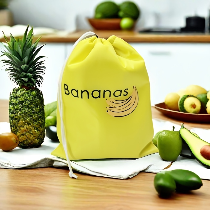 1pc Rectangle Polyester Supermarket Home Banana Fridge Fresh Keeping Storage Bag, Reusable Fruit Vegetable Freshness Aluminum Film Bag, Food Safety Salad Preservation Box